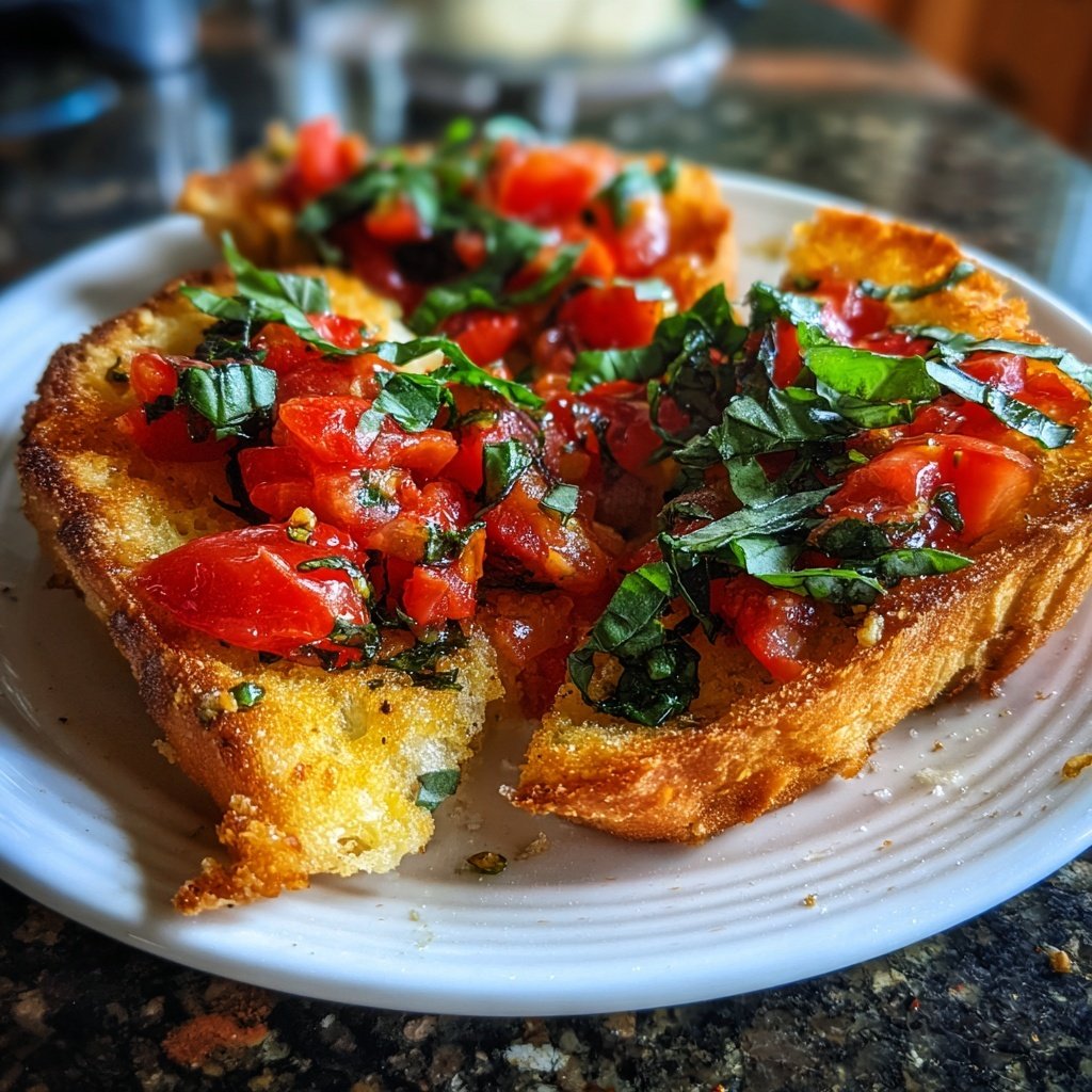 Bruschetta mit Tomaten und Basilikum