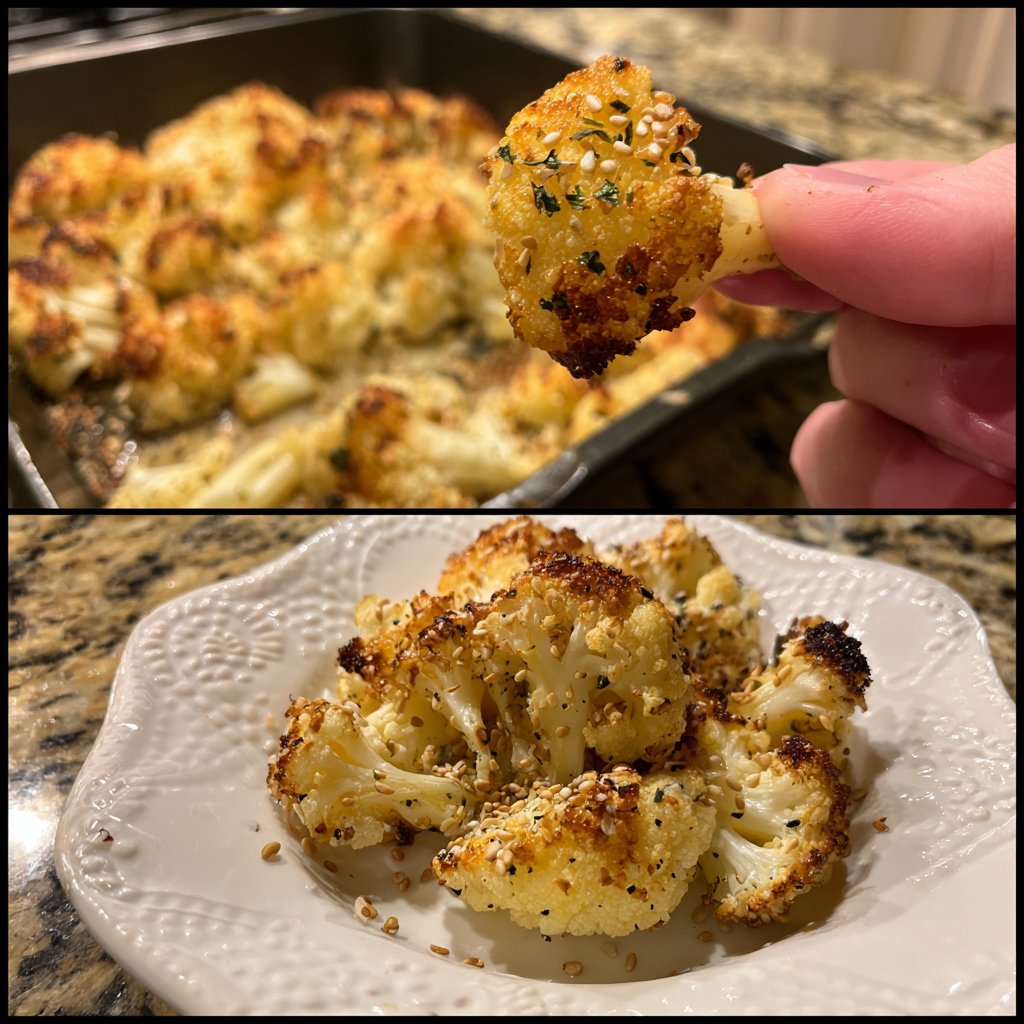 Blumenkohl mit Sesam aus dem Ofen