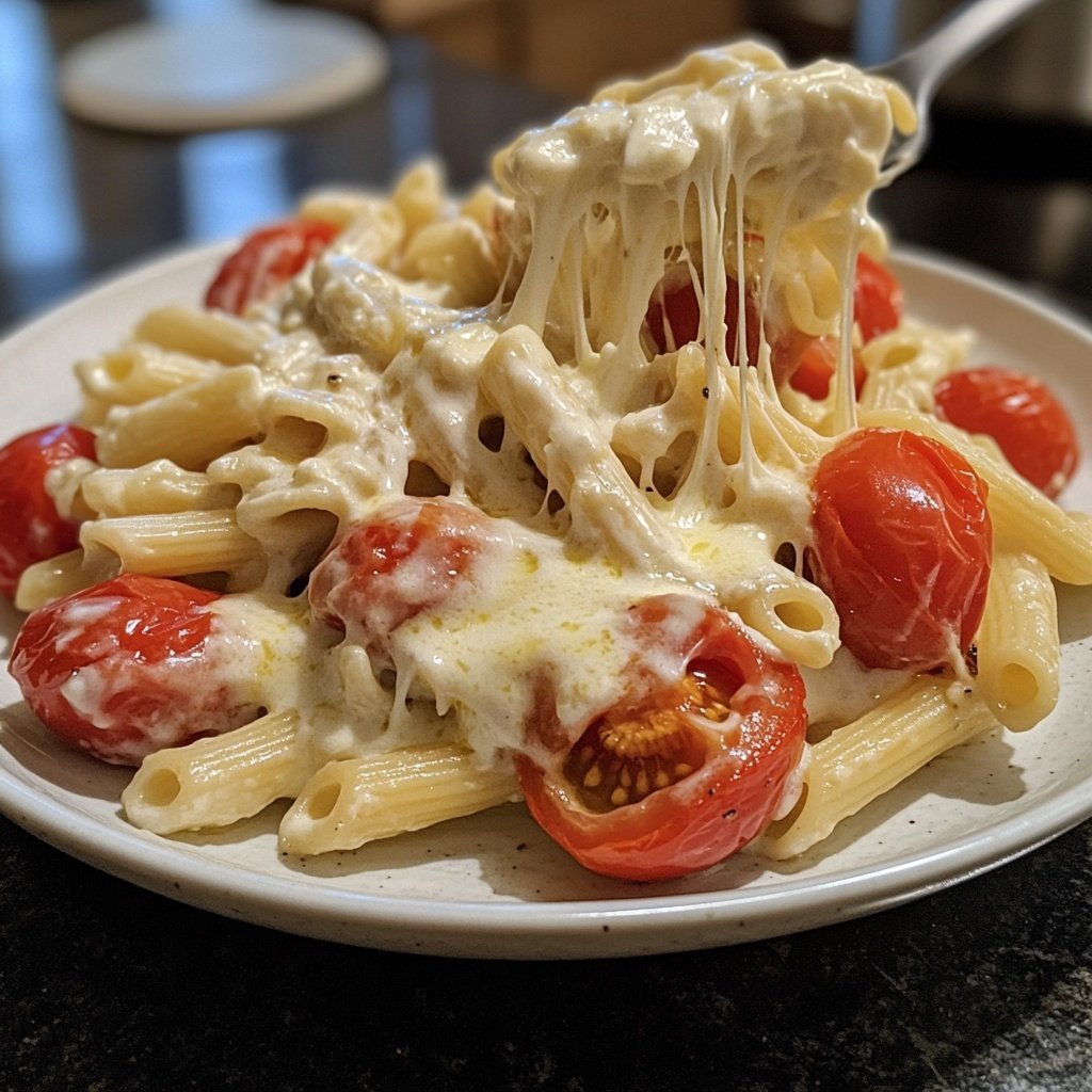 Penne mit Tomaten und Mozzarella