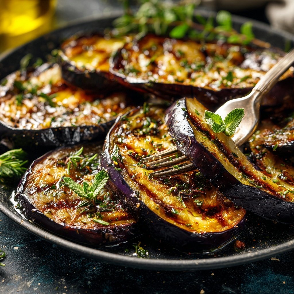 Auberginen aus der Pfanne saftig