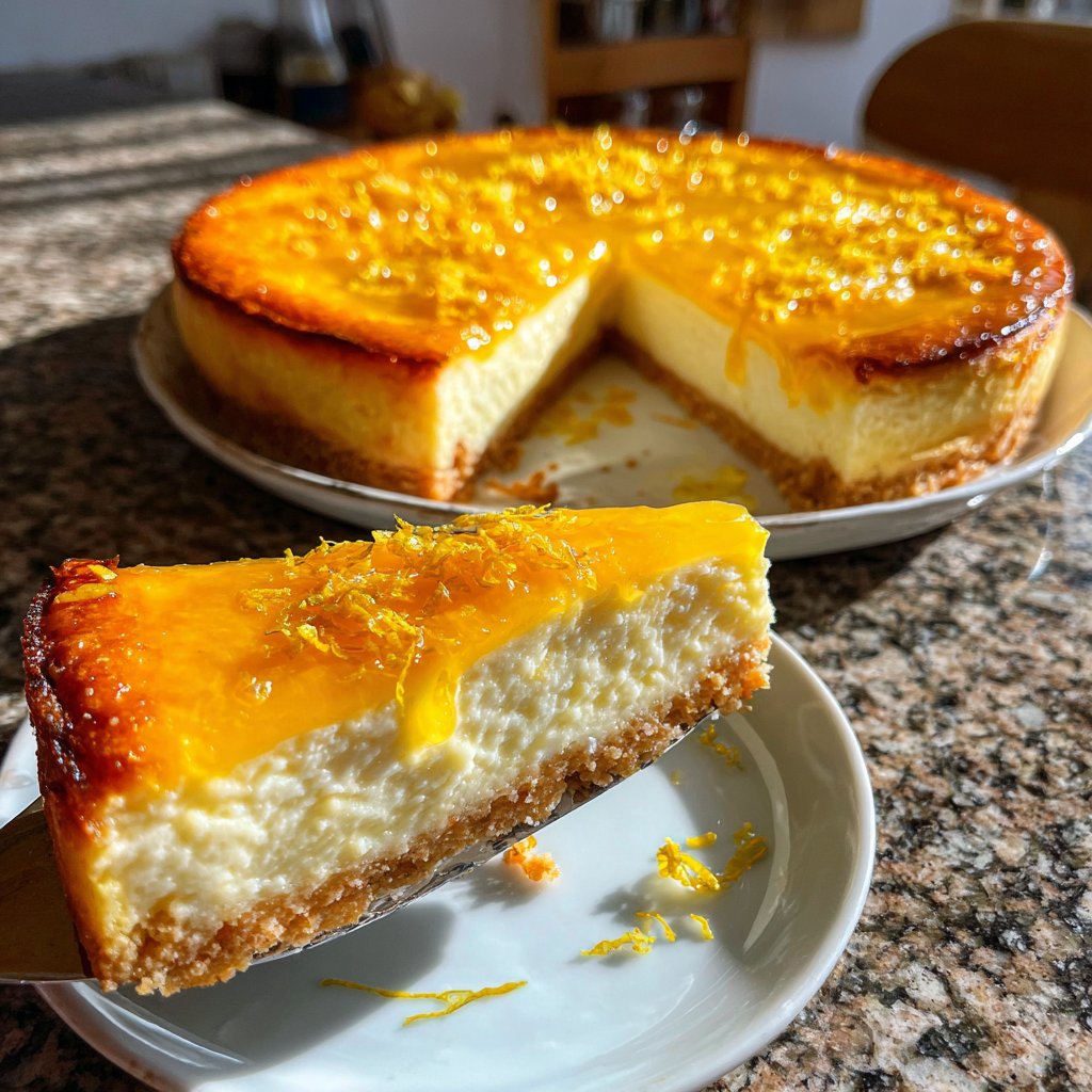Käsekuchen mit Zitronenfruchtspiegel