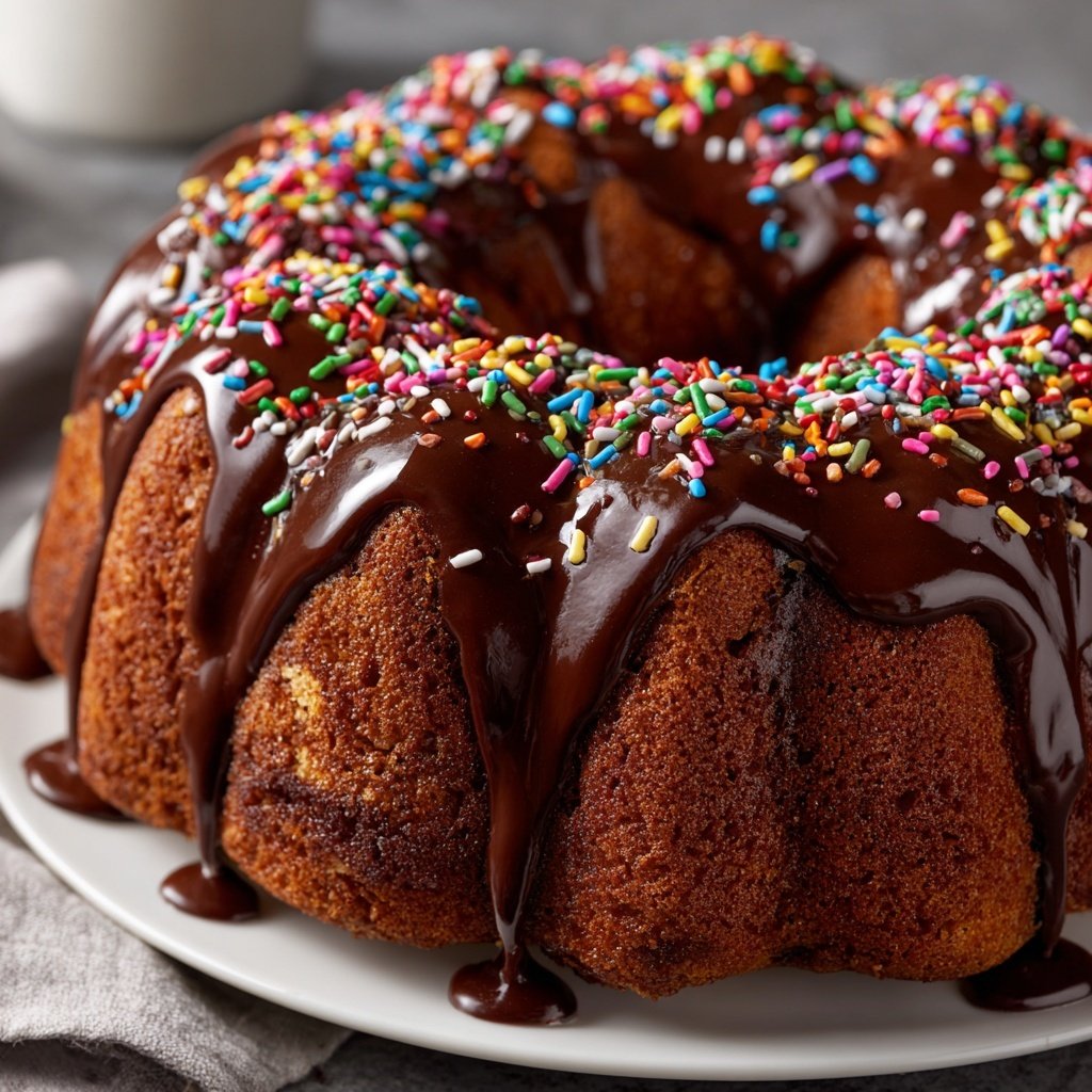 Geburtstagskuchen mit Schokoglasur