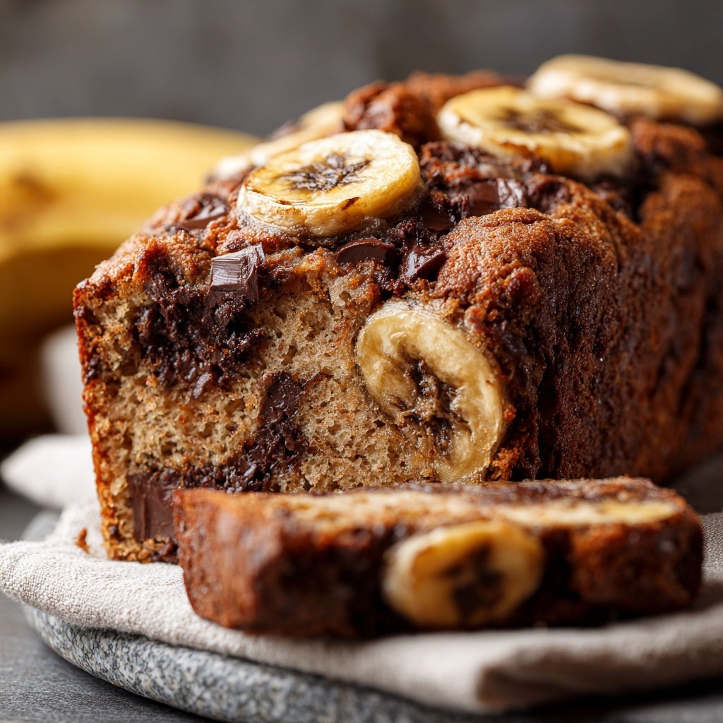 Bananenbrot mit Schokolade