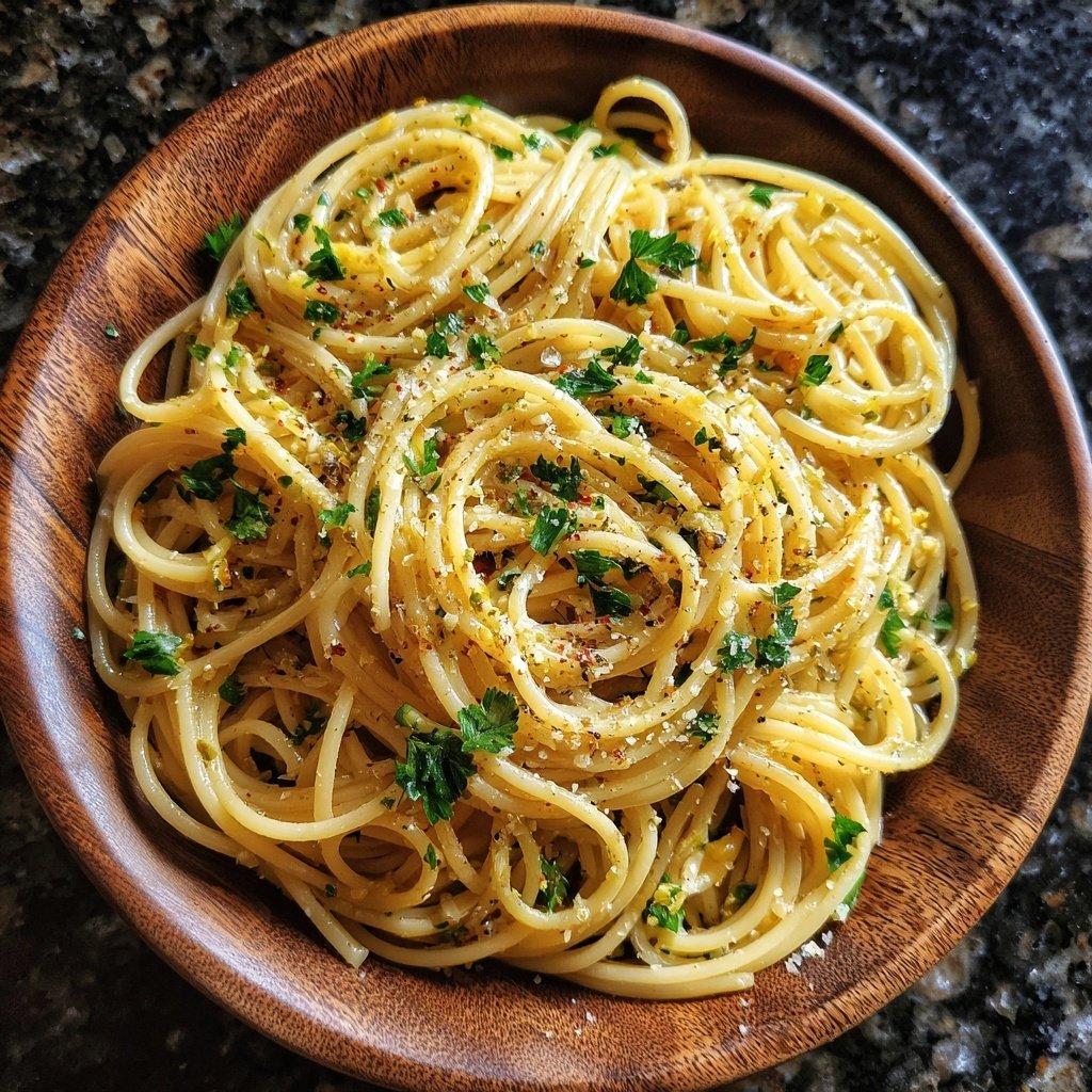 Spaghetti mit Knoblauch und Olivenöl