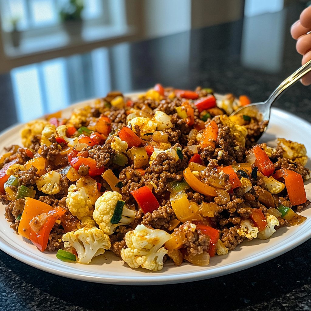 Hackfleisch Blumenkohl Pfanne