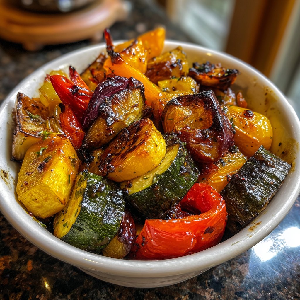 Abendessen mit gebratenem Gemüse